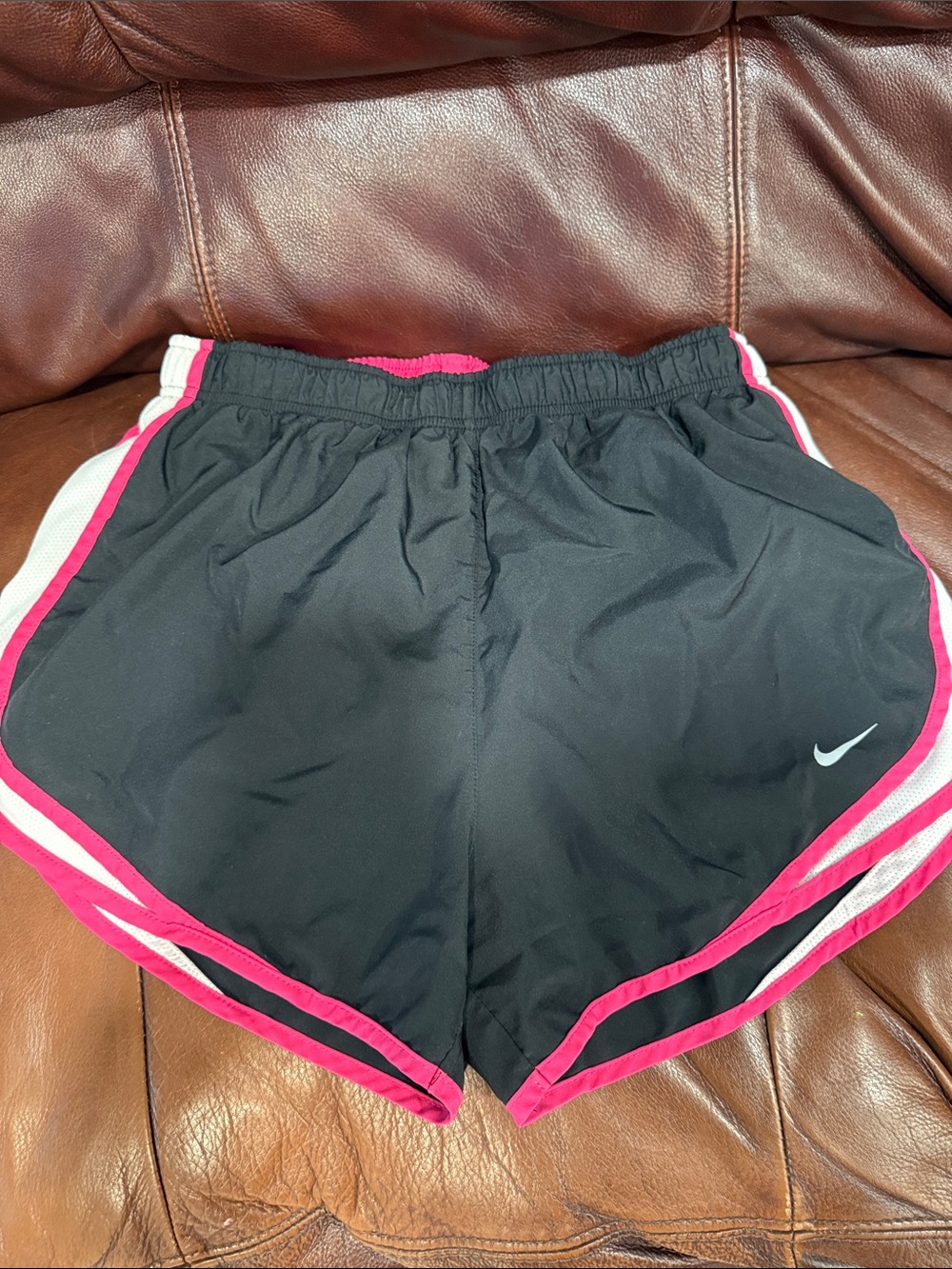 Nike Women’s Black Athletic Shorts with Pink Trim